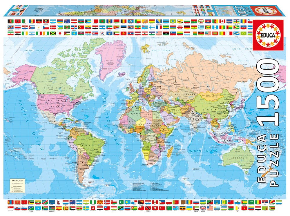 CARTE DU MONDE POLITIQUE 1500 mcx PasseTemps 3000