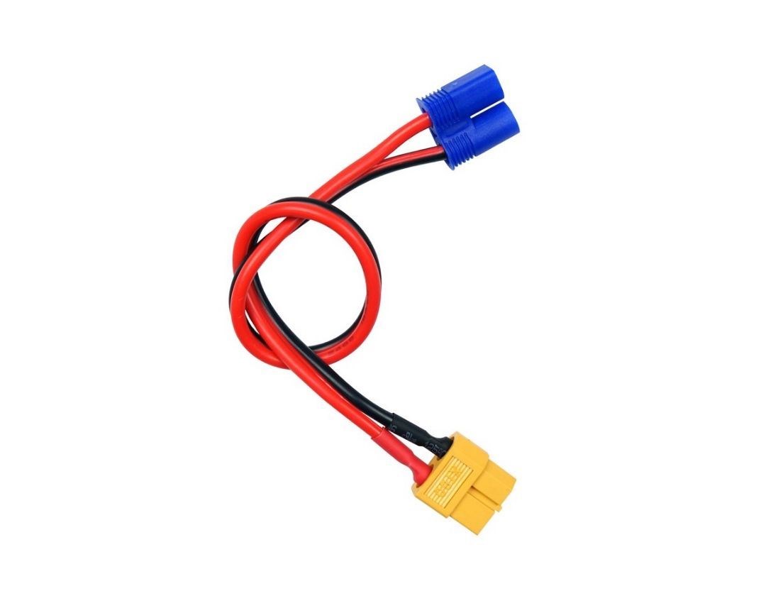 Adaptateur Connecteur XT60 Femelle Vers EC3 Mâle - Longueur 30 Mm, Silicone - Pour Modélisme RC