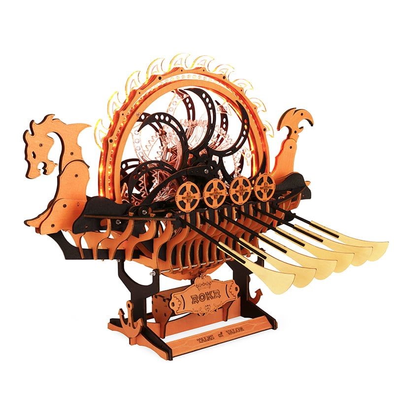 ROKR Hippocampe Barque – Puzzle 3D En Bois 603 Pièces – Modèle Bateau à Voile 47 Cm – Pour Adultes