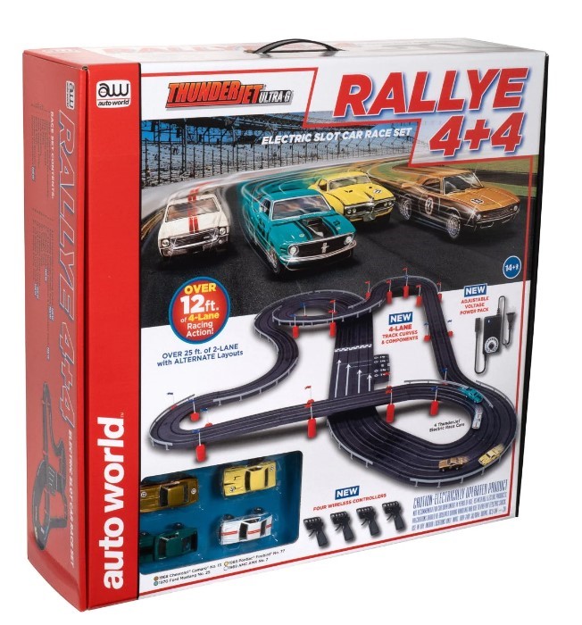 AUTOWORLD RALLYE 4 4 SLOT RACE SET ÉCHELLE HO PasseTemps 3000